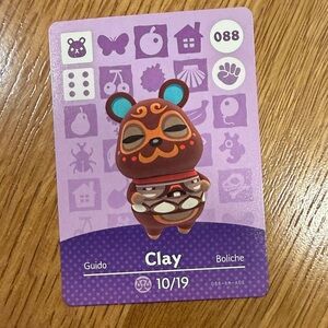 Clay - Animal Crossing amiibo card